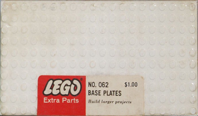 LEGO Produktset 062-1 - 5 - 10X20 base plates - White