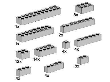 LEGO Produktset 10145-1 - Assorted Light Grey Bricks