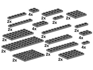 LEGO Produktset 10149-1 - Assorted Dark Grey Plates