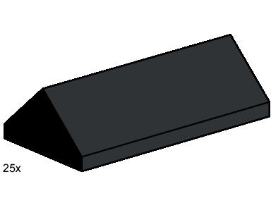 LEGO Produktset 3444-1 - 2x4 Ridge Roof Tiles Steep Sloped Black