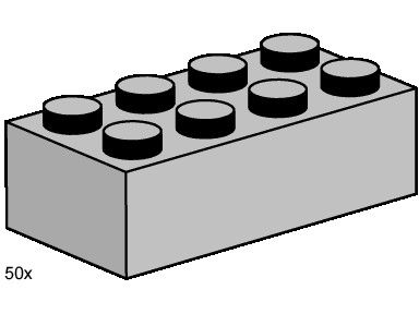 LEGO Produktset 3459-1 - 2x4 Light Grey Bricks