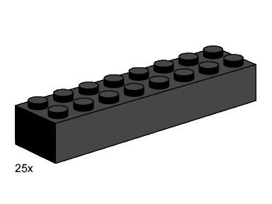 LEGO Produktset 3463-1 - 2x8 Black Bricks