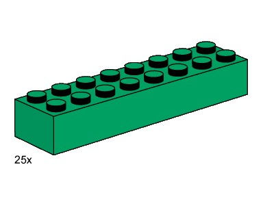 LEGO Produktset 3466-1 - 2x8 Dark Green Bricks