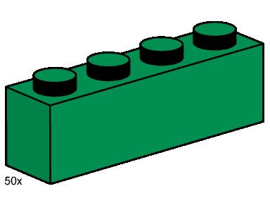 LEGO Produktset 3471-1 -  3471 - 50 Stück grüne Steine 1x4