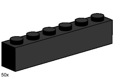 LEGO Produktset 3473-1 - 1x6 Black Bricks