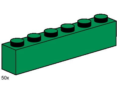 LEGO Produktset 3476-1 - 1x6 Dark Green Bricks