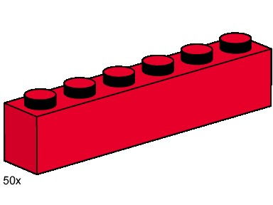 LEGO Produktset 3477-1 - 1x6 Red Bricks