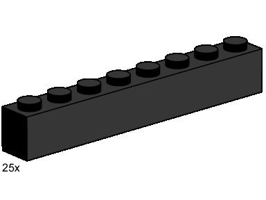 LEGO Produktset 3478-1 - 1x8 Black Bricks