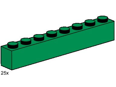 LEGO Produktset 3481-1 - 1x8 Dark Green Bricks