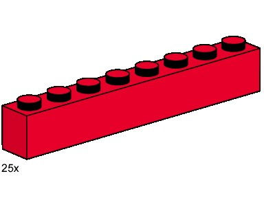 LEGO Produktset 3482-1 - 1x8 Red Bricks