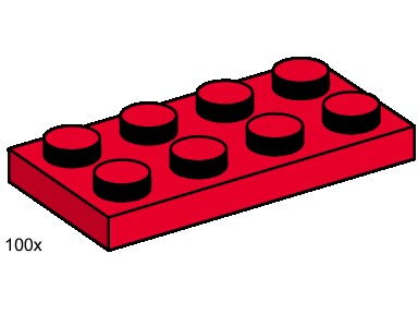 LEGO Produktset 3485-1 - 2x4 Red Plates