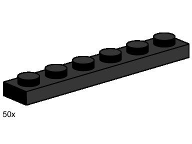 LEGO Produktset 3486-1 - 1x6 Black Plates