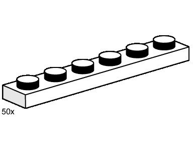 LEGO Produktset 3487-1 - 1x6 White Plates