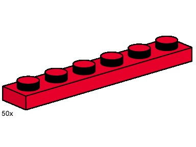 LEGO Produktset 3488-1 - 1x6 Red Plates