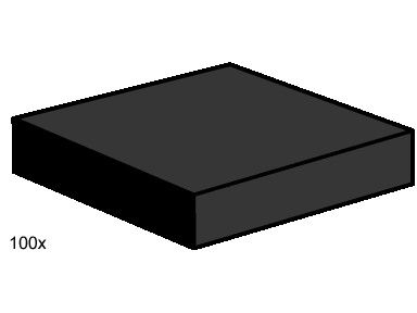 LEGO Produktset 3492-1 - 2x2 Black Smooth Tiles