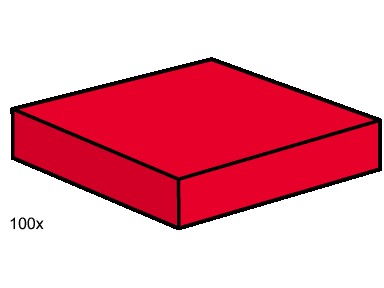 LEGO Produktset 3494-1 - 2x2 Red Smooth Tiles