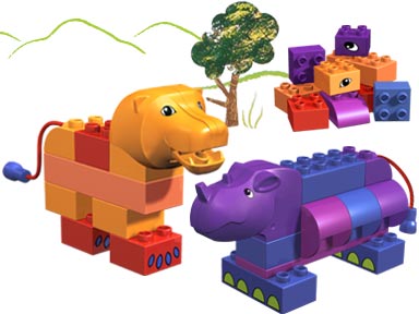 LEGO Produktset 3514-1 -  DUPLO Steine 3514 - Rhino & Löwe