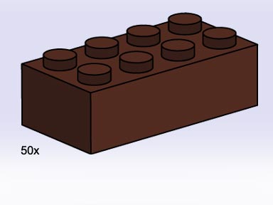 LEGO Produktset 3754-1 - 2x4 Brown Bricks