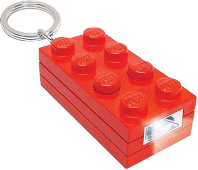LEGO Produktset 5002471-1 - 2x4 LEGO® Stein-Schlüsselanhänger mit Licht (Rot)