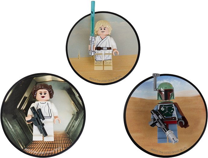 LEGO Produktset 5002825-1 - Luke Skywalker, Princess Leia and Boba Fett Magnets