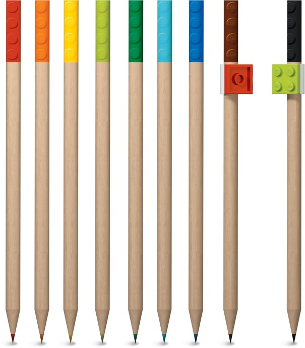 LEGO Produktset 5005148-1 - 9 Pack Colored Pencil with Toppers Pack