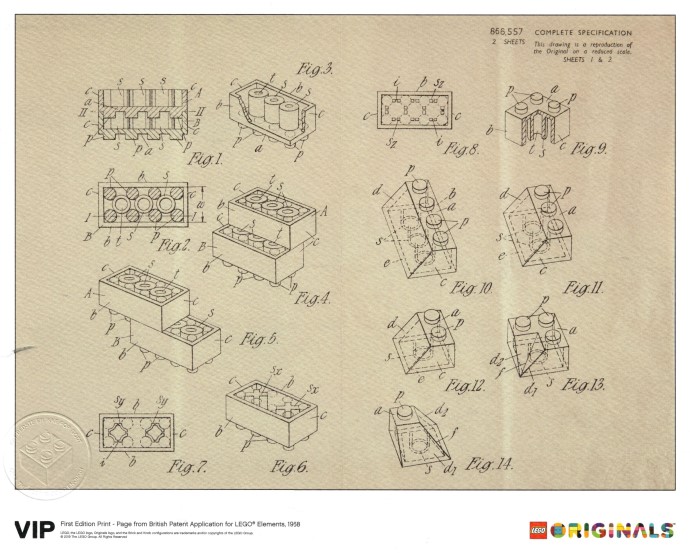 LEGO Produktset 5006004-1 - â€“ Page from British Patent Application for LEGO Elements, 1968