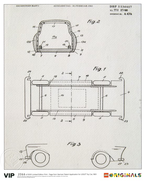 LEGO Produktset 5006006-1 - Limited Edition Print â€“ Page from German Patent Application for LEGO Toy Car, 1963