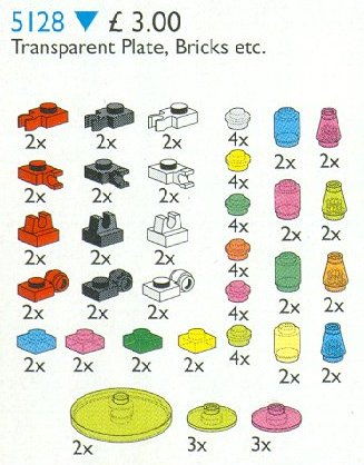 LEGO Produktset 5128-1 - Transparent Plates, Bricks, Toolholders
