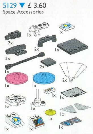 LEGO Produktset 5129-1 -  System Service 5129 Raumfahrt Elemente mit spezia