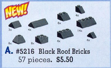 LEGO Produktset 5216-1 - Black Roof Bricks Assorted