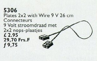 LEGO Produktset 5306-1 - Plates 2 x 2 with Wire, 9 V, 26 cm