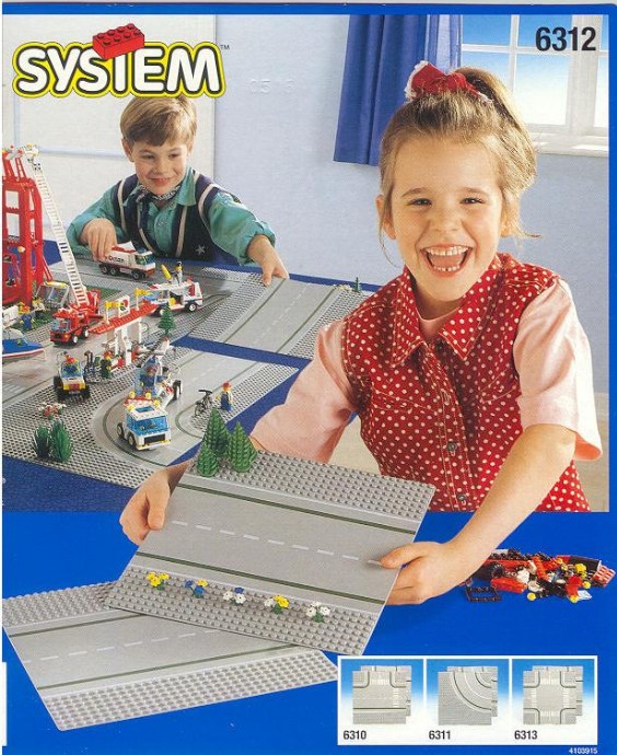 LEGO Produktset 6312-1 -  System Ergänzungen 6312 Gerade Straßen (2 Straßen