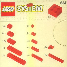 LEGO Produktset 634-1 - Extra Bricks in Red