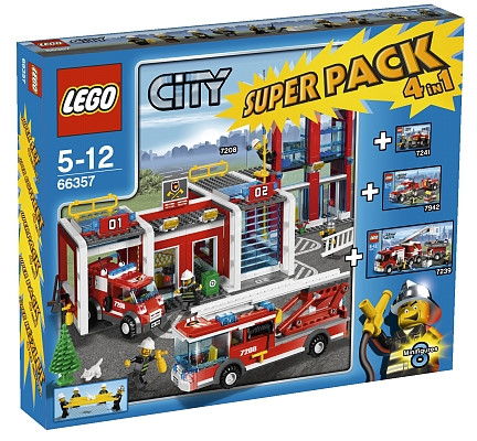 LEGO Produktset 66357-1 -  City 66357 - Feuerwehr 4 in 1 Superpack, bestehen