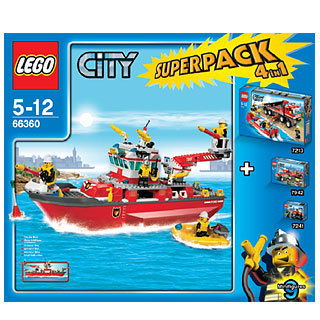 LEGO Produktset 66360-1 -  CITY 66360 Feuerwehr Super Pack 4 in 1, Das Set e