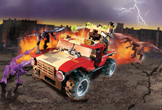 LEGO Produktset 7475-1 - Regodaino Attack Fire Hammer vs. Mutant Lizard 747