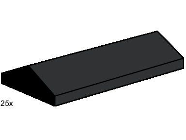 LEGO Produktset B004-1 - 2 x 4 Ridge Roof Tiles, Low Sloped Black