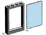 Bild für LEGO Produktset 1x4x5 Black Window Frames, Transparent Blue Panes