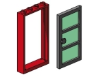 Bild für LEGO Produktset 1x4x6 Red Door and Frames, Transparent Green Panes